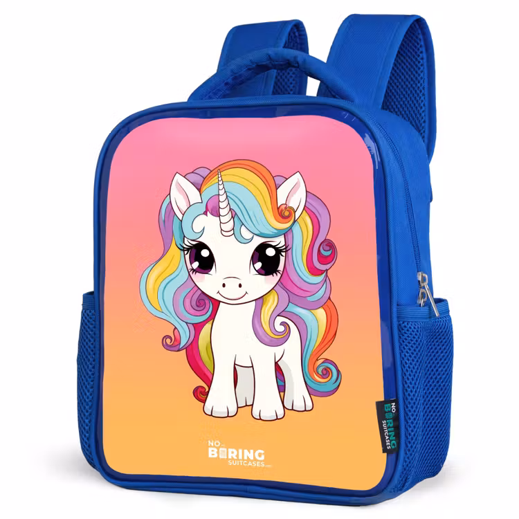 Kinderrucksack - Blau - Kleines Einhorn mit Regenbogenfarben — 7