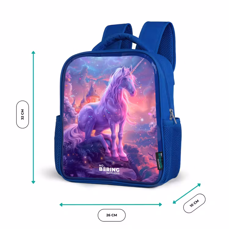 Kinderrucksack - Blau - Lila Einhorn in magischer Umgebung — 6