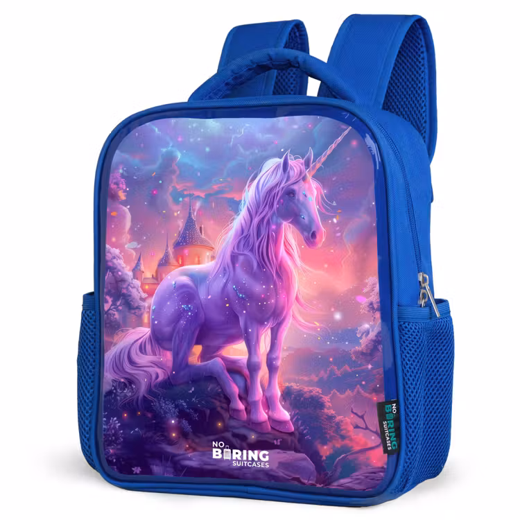 Kinderrucksack - Blau - Lila Einhorn in magischer Umgebung — 7