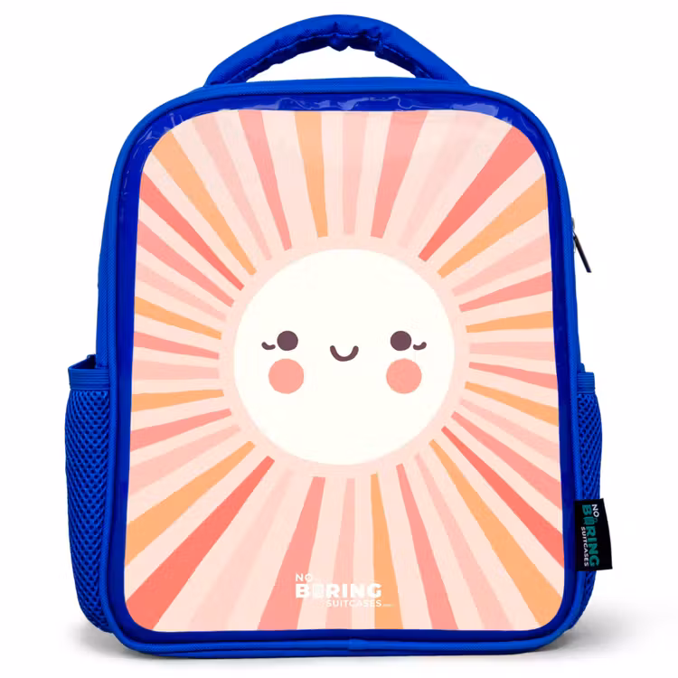Kinderrucksack - Blau - Runde Sonne mit Gesicht — 1