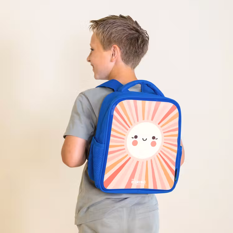Kinderrucksack - Blau - Runde Sonne mit Gesicht — 2