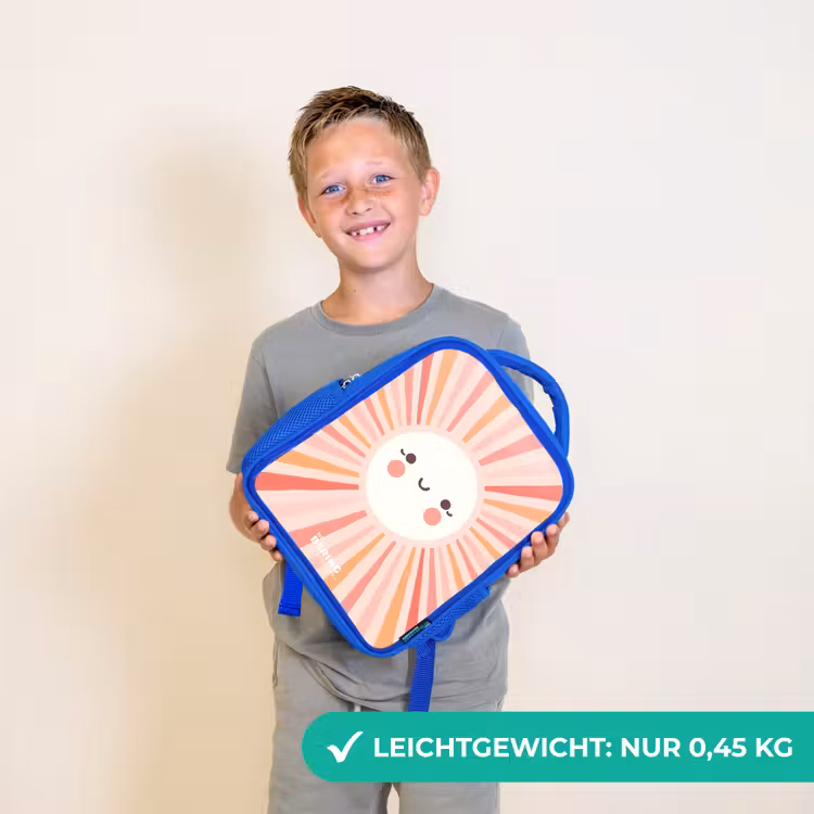 Kinderrucksack - Blau - Runde Sonne mit Gesicht — 4