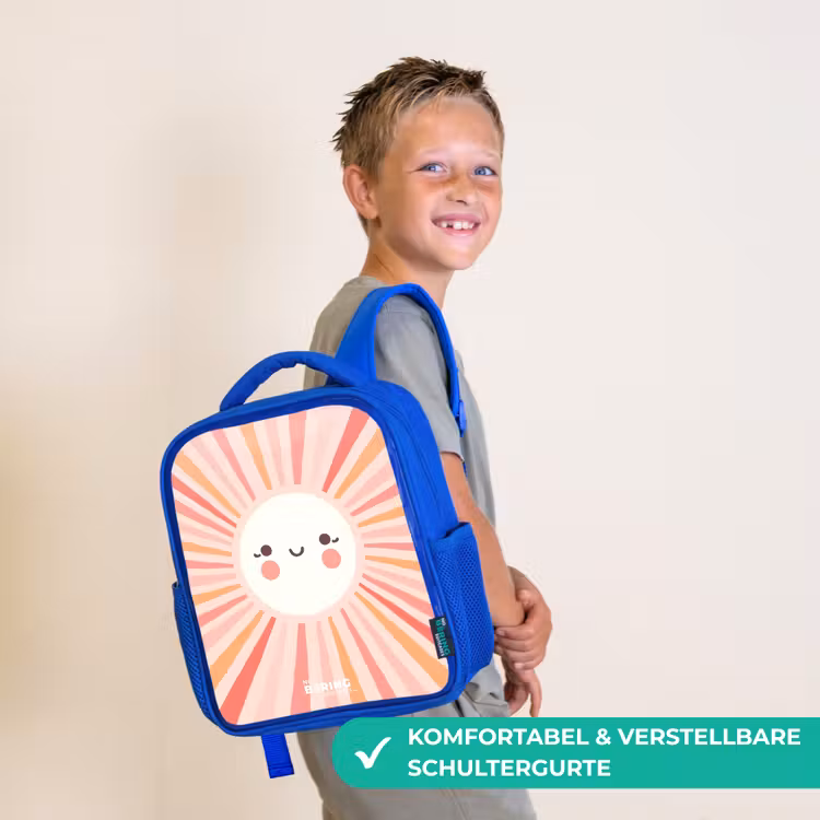 Kinderrucksack - Blau - Runde Sonne mit Gesicht — 5