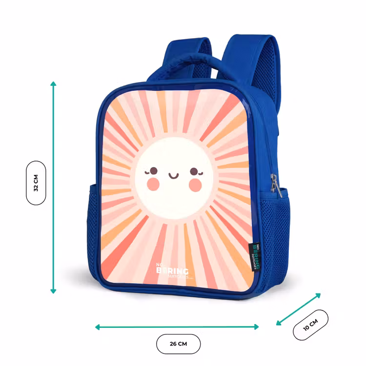 Kinderrucksack - Blau - Runde Sonne mit Gesicht — 6