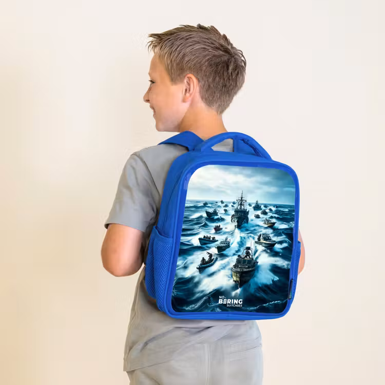 Kinderrucksack - Blau - Schiffe auf dem Meer — 2