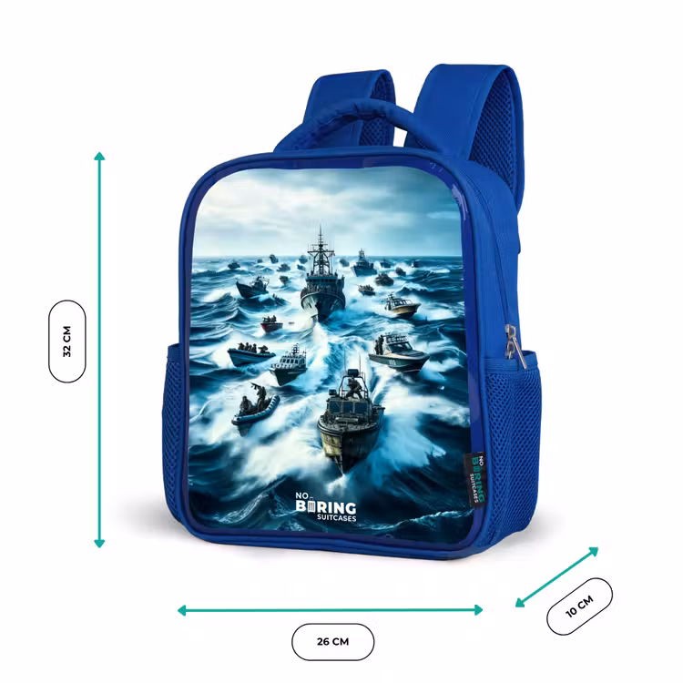 Kinderrucksack - Blau - Schiffe auf dem Meer — 6