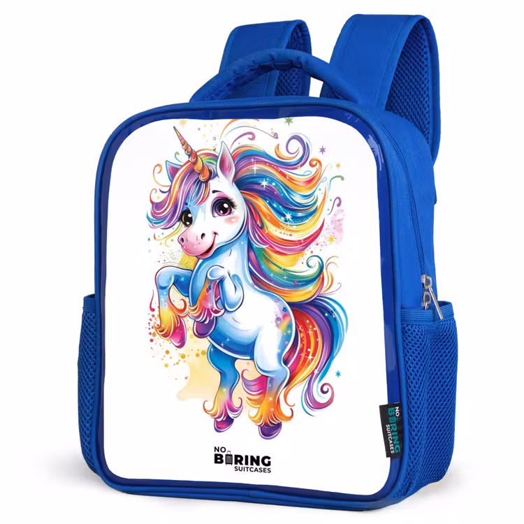Kinderrucksack - Blau - Tänzelndes Einhorn mit Regenbogenmähne — 7