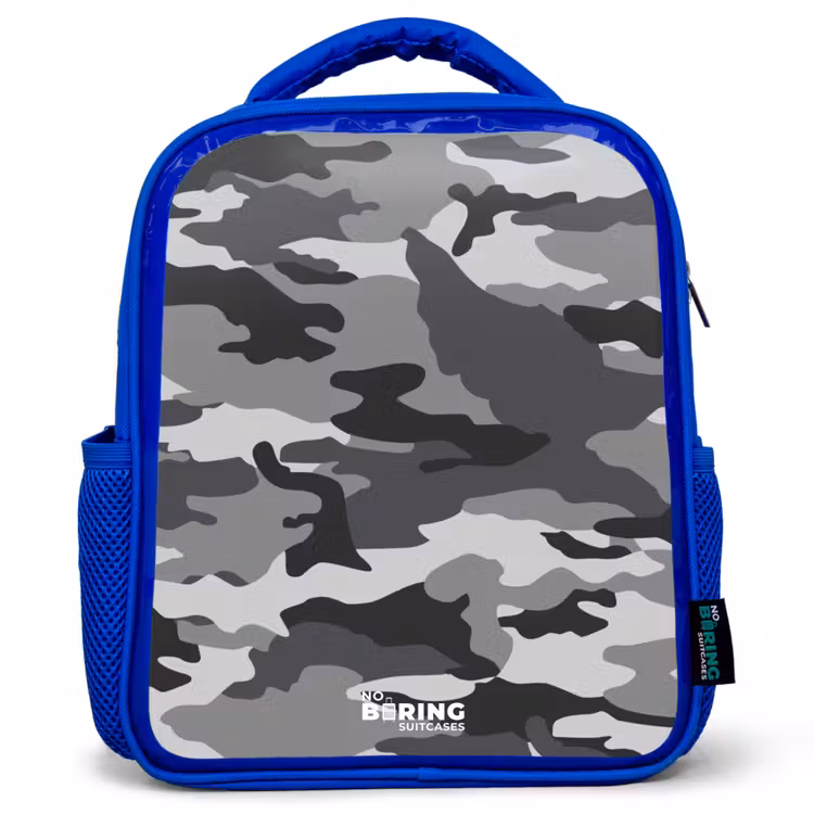Kinderrucksack - Blau - Tarnfarbe grau — 1