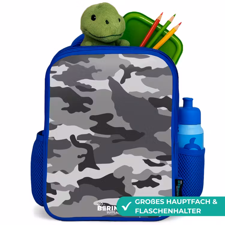 Kinderrucksack - Blau - Tarnfarbe grau — 3