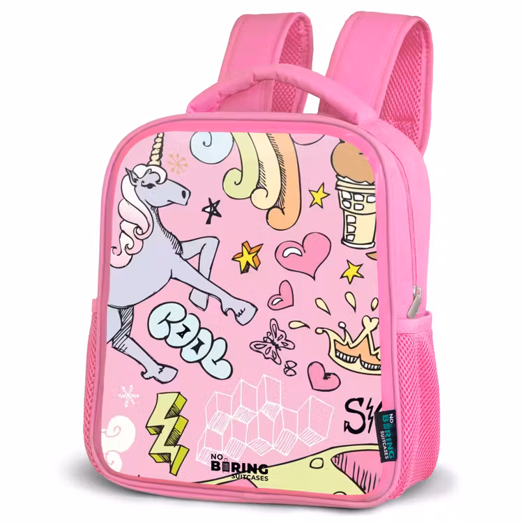 Rucksack Kind - Rosa - Einhorn-Kritzeleien — 4