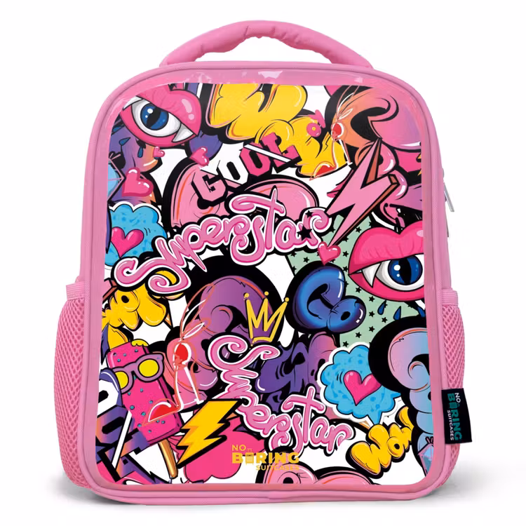 Rucksack Kind - Rosa - Girly Graffiti — 1