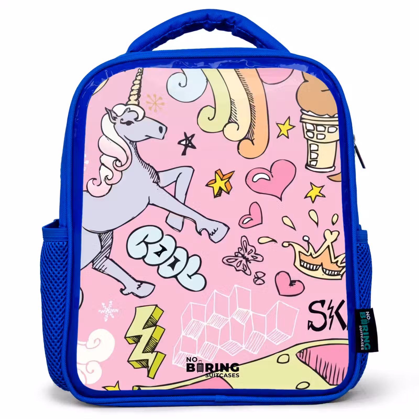 Kinderrucksack - Blau - Einhorn-Kritzeleien — 1