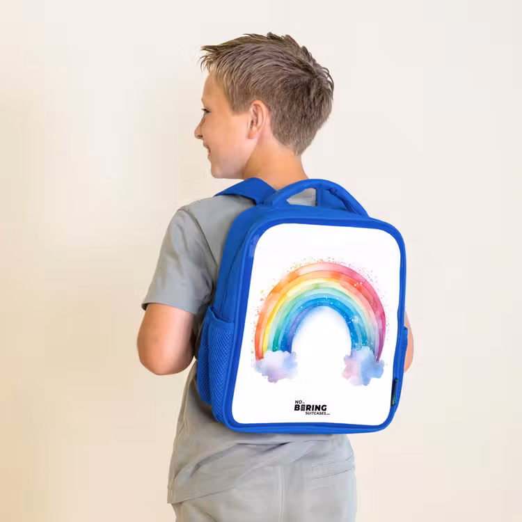 Kinderrucksack - Blau - Aquarell Regenbogen — 2