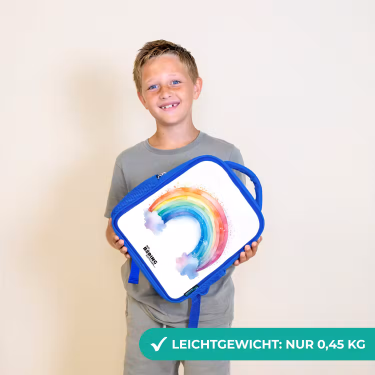 Kinderrucksack - Blau - Aquarell Regenbogen — 4
