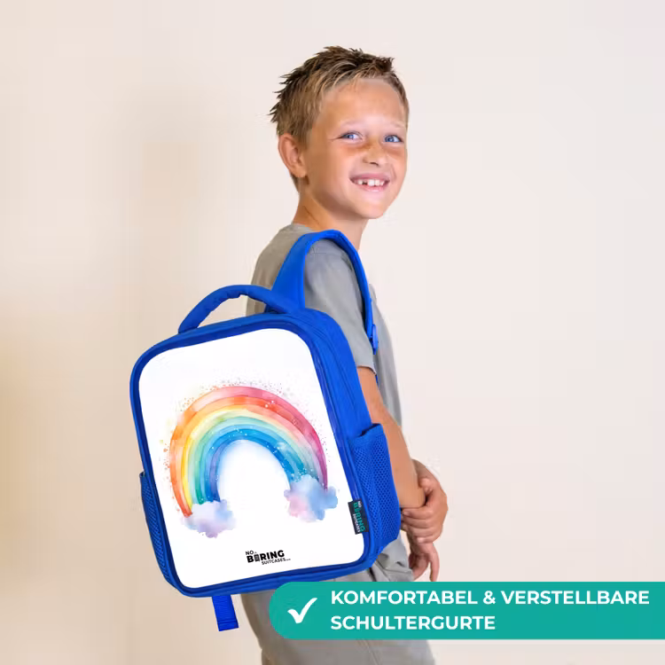 Kinderrucksack - Blau - Aquarell Regenbogen — 5
