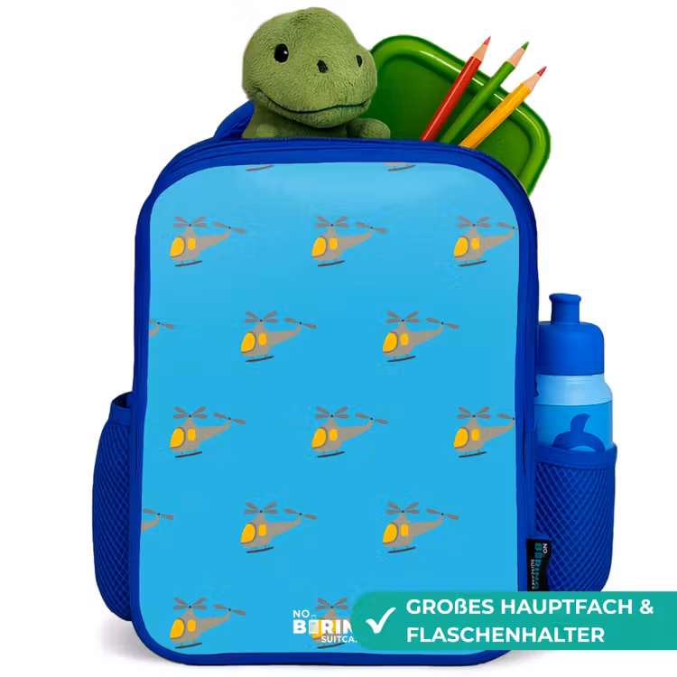 Kinderrucksack - Blau - Hubschrauber-Aufregung — 3
