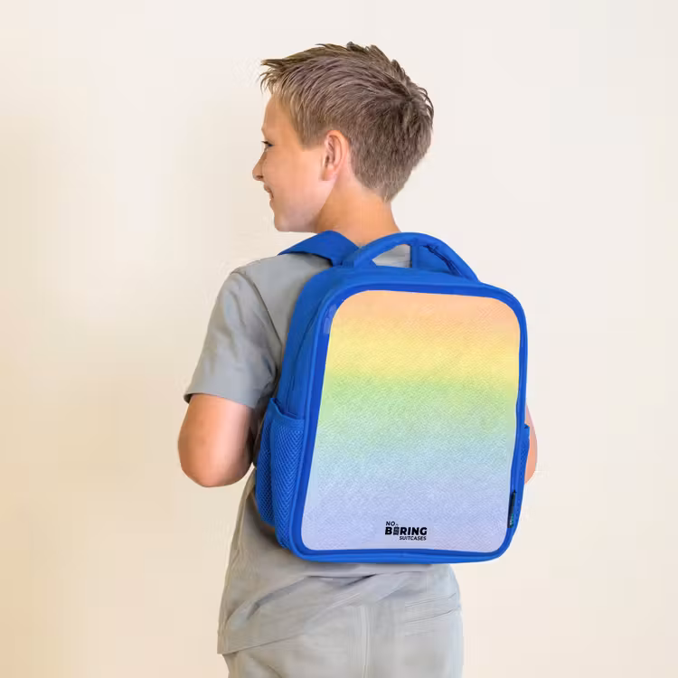 Kinderrucksack - Blau - Pastellkreide Regenbogen — 2