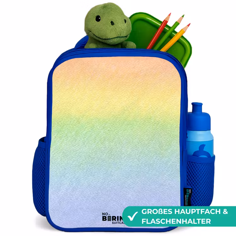 Kinderrucksack - Blau - Pastellkreide Regenbogen — 3