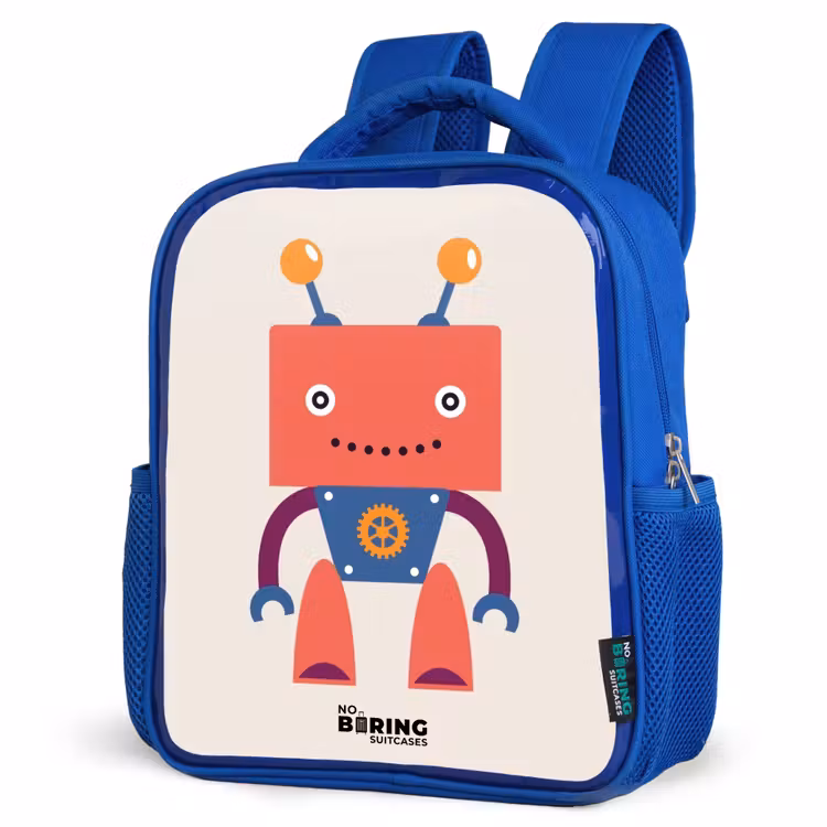 Kinderrucksack - Blau - Roter Roboter mit quadratischem Kopf — 7
