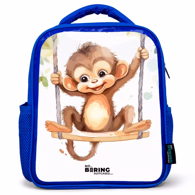 Kinderrucksack - Blau - Schaukelnder Großer Affe — 1
