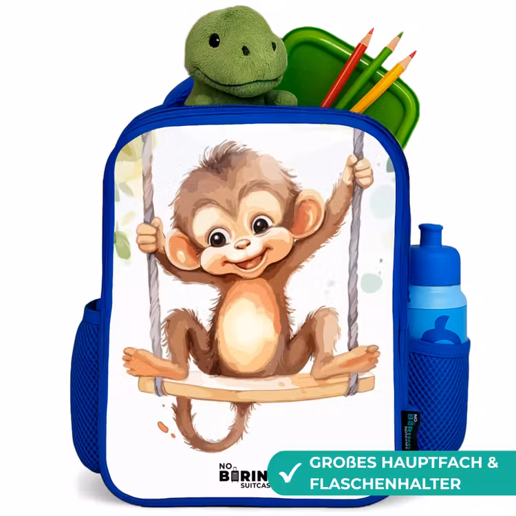 Kinderrucksack - Blau - Schaukelnder Großer Affe — 3