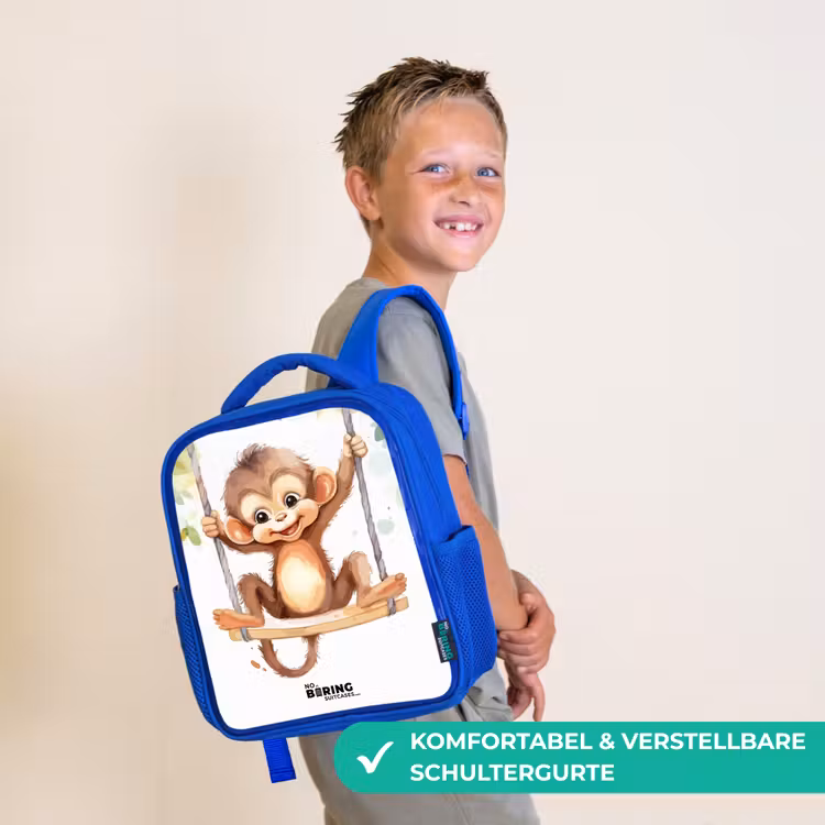 Kinderrucksack - Blau - Schaukelnder Großer Affe — 5