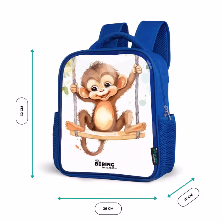 Kinderrucksack - Blau - Schaukelnder Großer Affe — 6