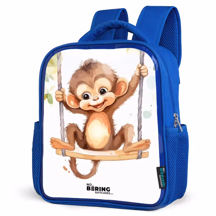 Kinderrucksack - Blau - Schaukelnder Großer Affe — 7