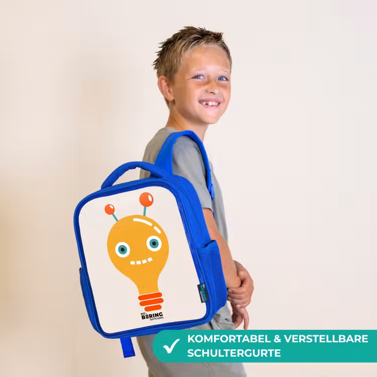 Kinderrucksack - Blau - Zwiebelroboter mit großen Augen — 5
