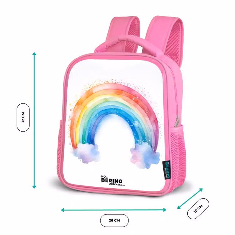 Rucksack Kind - Rosa - Aquarell Regenbogen — 2
