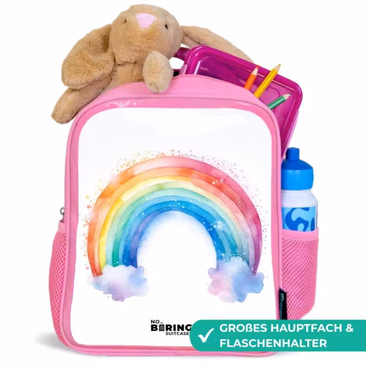 Rucksack Kind - Rosa - Aquarell Regenbogen — 3