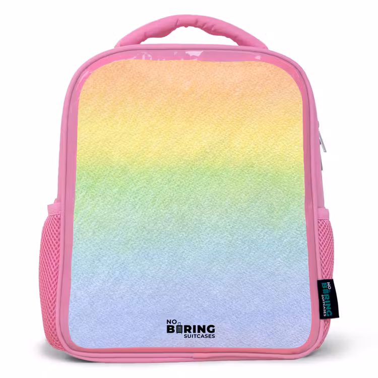 Rucksack Kind - Rosa - Pastellkreide Regenbogen — 1