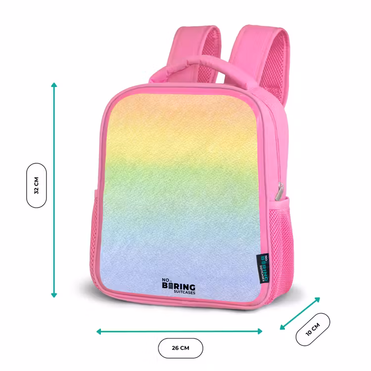 Rucksack Kind - Rosa - Pastellkreide Regenbogen — 2