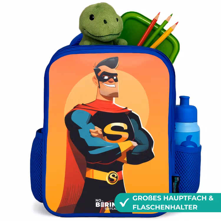 Kinderrucksack - Blau - Sonniger Superheld — 3