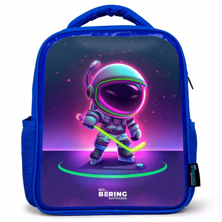 Kinderrucksack - Blau - Weltraum-Hockey — 1