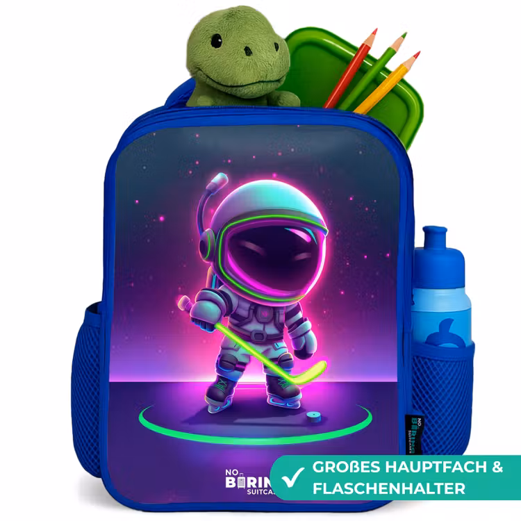 Kinderrucksack - Blau - Weltraum-Hockey — 3