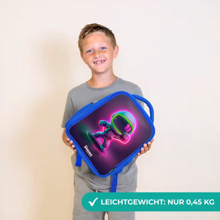 Kinderrucksack - Blau - Weltraum Karate Neon — 4