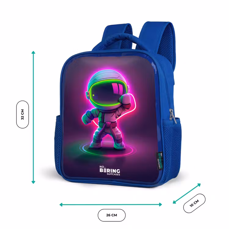 Kinderrucksack - Blau - Weltraum Karate Neon — 6