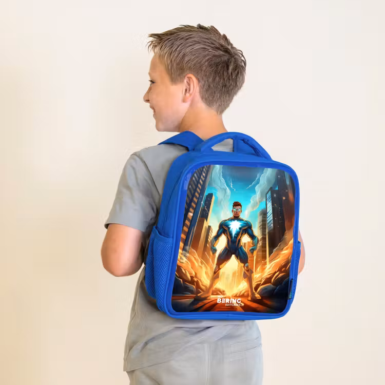 Kinderrucksack - Blau - Stadt-Superheld — 2
