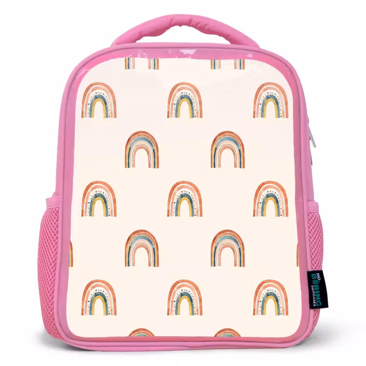 Kinderrucksack - Rosa - Boho - Regenbogen - Muster — 1