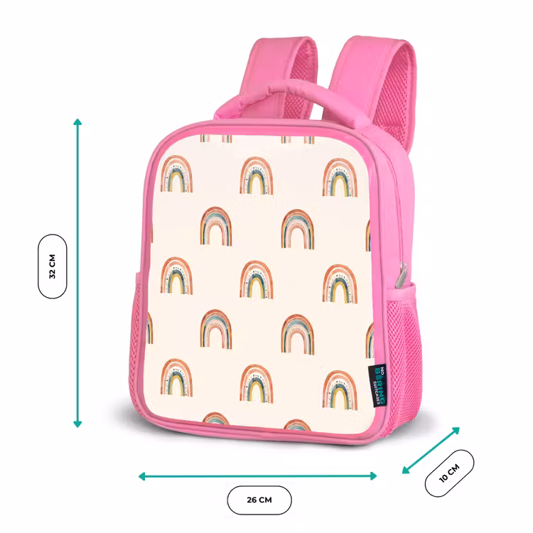 Kinderrucksack - Rosa - Boho - Regenbogen - Muster — 2