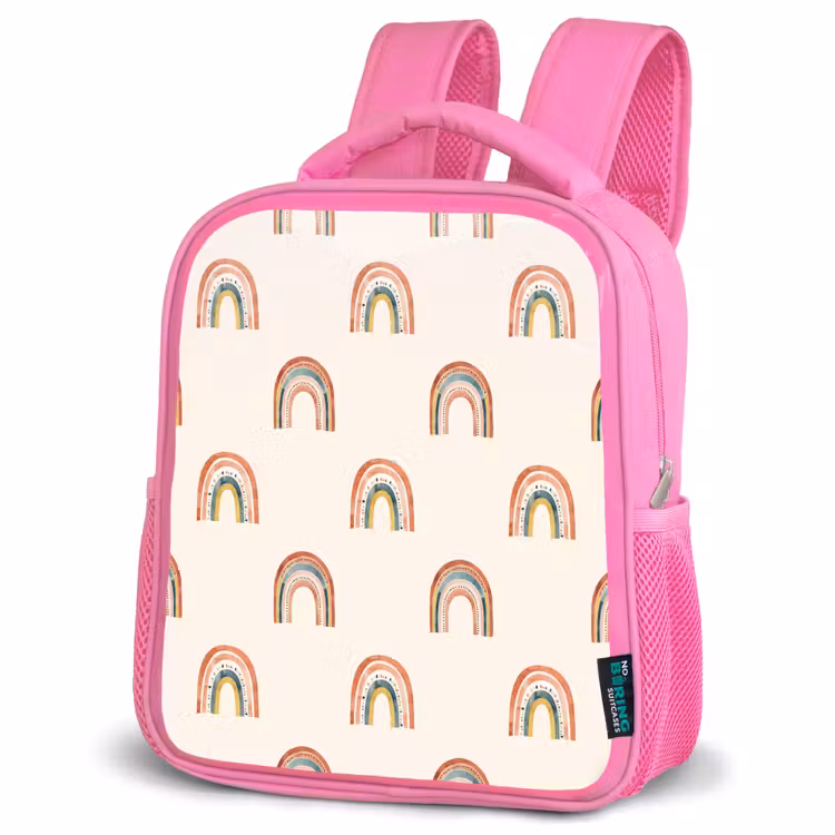 Kinderrucksack - Rosa - Boho - Regenbogen - Muster — 4
