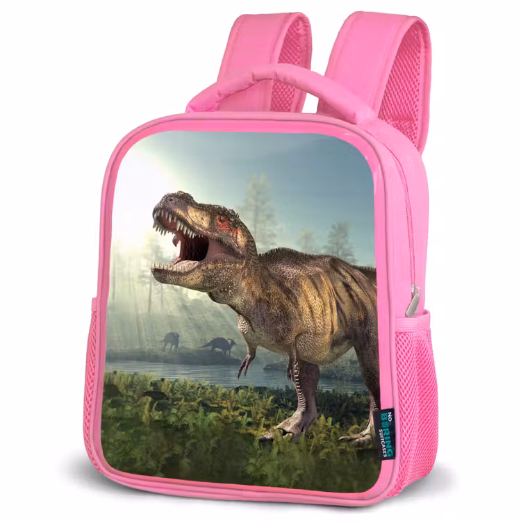 Kinderrucksack - Rosa - Dino - Gras - Zeichnung - Kinder - Jungen — 4