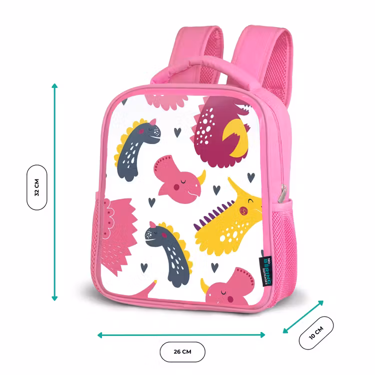 Kinderrucksack - Rosa - Dino - Muster - Kind - Rosa - Mädchen — 2