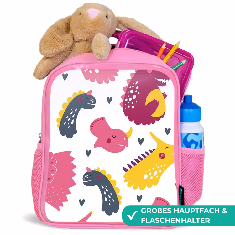 Kinderrucksack - Rosa - Dino - Muster - Kind - Rosa - Mädchen — 3