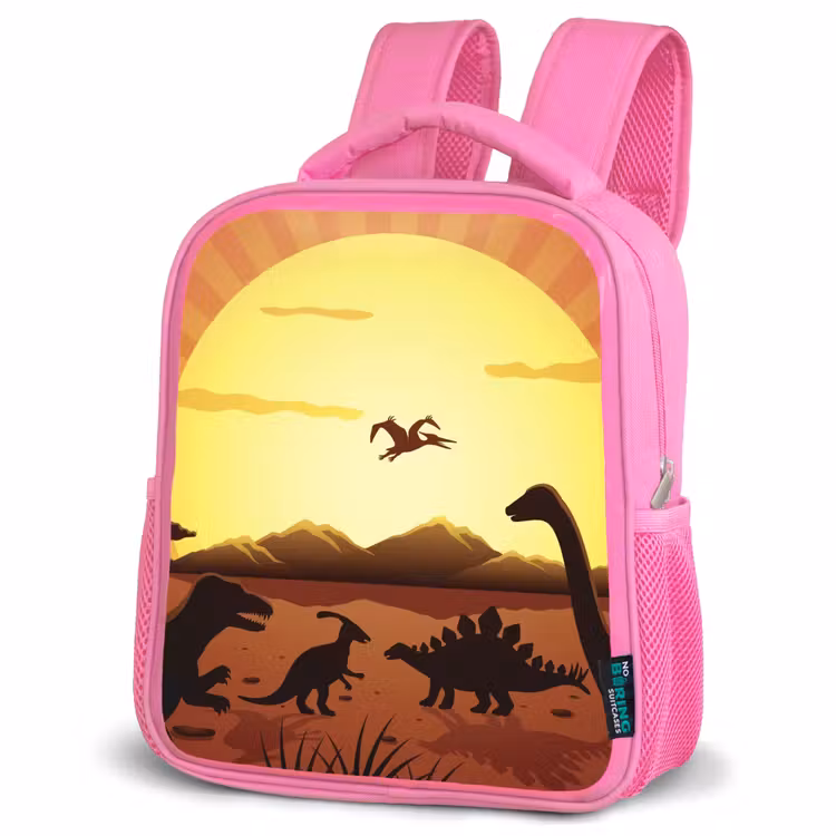 Kinderrucksack - Rosa - Dino - Sonne - Natur - Zeichnung - Kinder - Jungen — 4