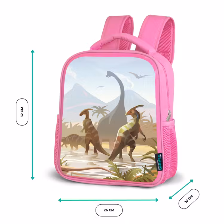 Kinderrucksack - Rosa - Dinosaurier - Landschaft - Tropisch - Kinder - Jungen — 2