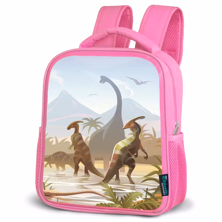 Kinderrucksack - Rosa - Dinosaurier - Landschaft - Tropisch - Kinder - Jungen — 4