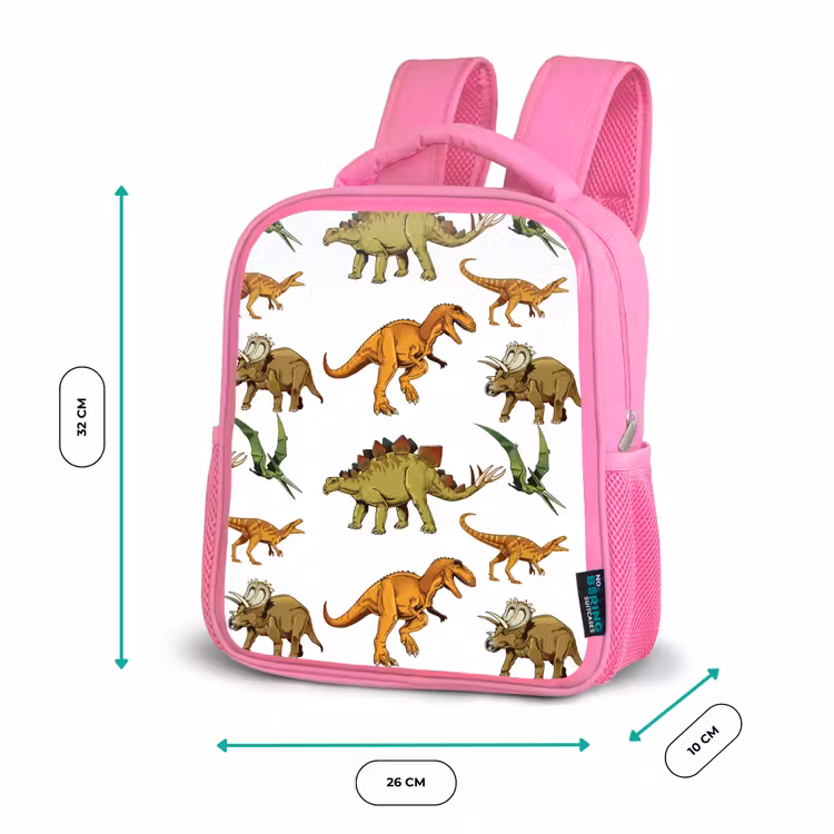 Kinderrucksack - Rosa - Dinosaurier - Zeichnung - Jungen - Kinder — 2