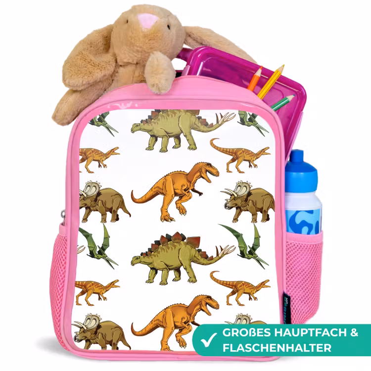 Kinderrucksack - Rosa - Dinosaurier - Zeichnung - Jungen - Kinder — 3